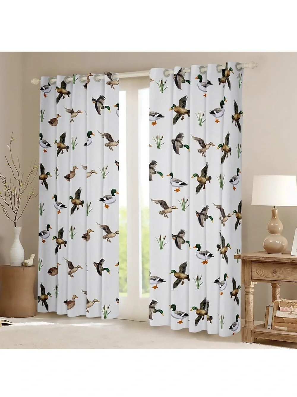 Mallard Duck Curtains 2 Panels 52 x 63 Inch